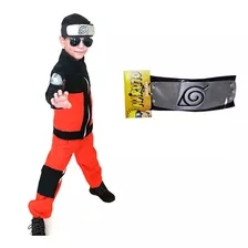 Fantasia Naruto Uzumaki Cosplay Infantil + Bandana Naruto 