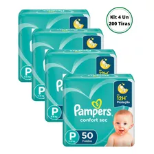 Kit Fraldas Pampers Confort Sec P Kit Com 4 Unidades 