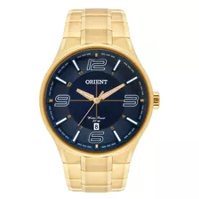 Relógio Orient Masculino Dourado Mgss1136 D2kx Cor Do Fundo Azul