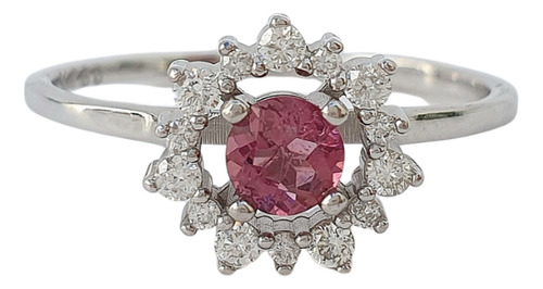 Anel Vivara Olympia De Ouro Branco 18k Rodalita E Diamantes Branco 16