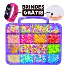 Kit Miçangas Pulseira Infantil 2500 Peças + Brinde Promoção