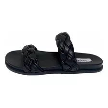 Sandalias Negras Steve Madden Dama Talla 24.5mx Mod.adleet