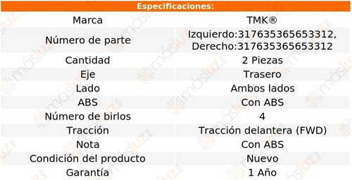 2- Mazas Traseras Grand I10 1.3l L4 2015/2017 Tmk Foto 2