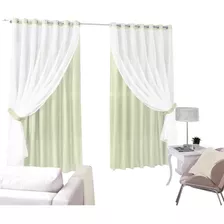 Cortina De Renda Com Tecido Sala/quarto 300x180 Decoração