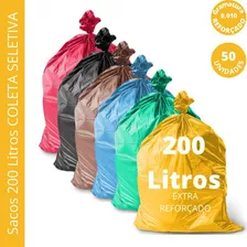 Saco De Lixo 200 Litros Super Reforçado Coleta Seletiva 50un Cor Amarelo