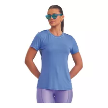 Blusa De Malha Com Tela E Elástico Azul Cajubrasil