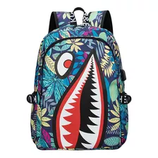 Nueva Mochila Informal De Tiburón Para Estudiantes De Anime