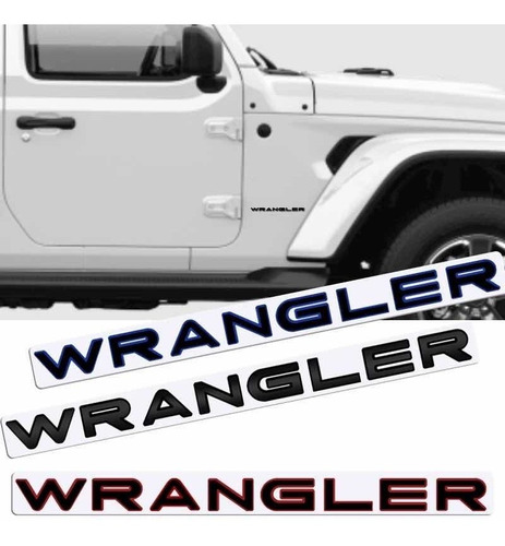 Emblema Wrangler Metalico Negro Para Jeep Foto 3