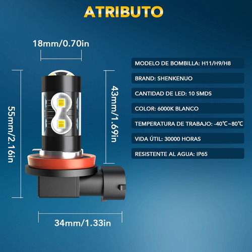 12000lm 6000k H7 H11 Faros Led Y Antiniebla Para Bmw Series Foto 7