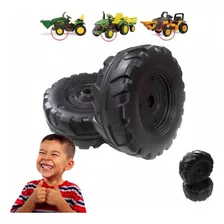 Kit 2 Rodas Dianteiras Trator Elétrico Infantil John Deere