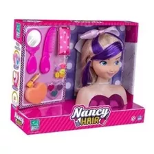 Boneca Para Pentear Charmosa Busto Nancy Hair- Supertoys