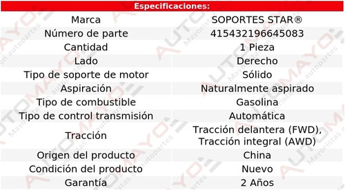 Soporte Tacn De Motor Der Volvo S80 8 Cil 4.4l 07-10 Foto 2