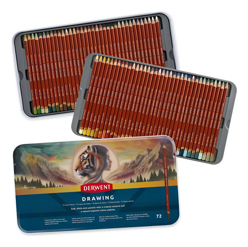 Lapices Derwent Drawing X 72 Colores Textura Cremosa Imagen