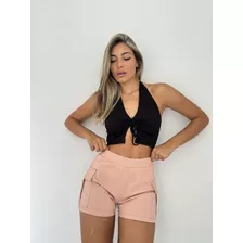 Short Mujer Corto Cargo Bengalina Moda Dama 