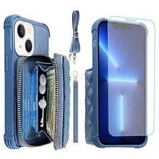 Monasay Funda Tipo Cartera Con Cremallera Para iPhone 14 Plu