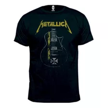 Remera Metallica Guitarra 100% Algodón Premium Peinado