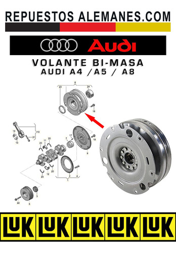 Volante Motor Bi-masa Caja Automtica Cvt Audi A4 A5 A8 Foto 3