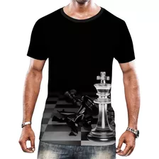 Camisa Camiseta Masculina Peças De Xadrez Jogo Tabuleiros 2