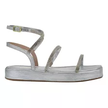 Sandália Feminino Flatform Metalizada Brilho 1156-03