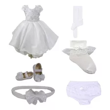 Vestido Batizado Bebe Lançamento Exclusivo, Kit Com Sapato