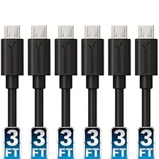 Sabrent [6-pack] 22awg Premium 3ft Micro Usb Cables Usb 2.0