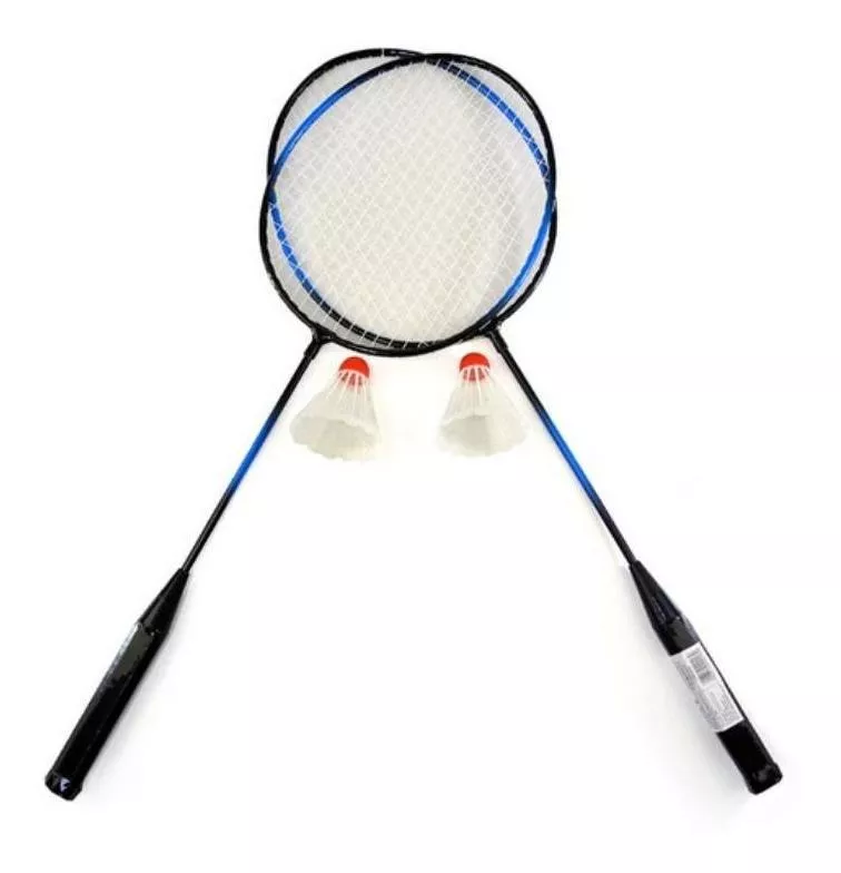 Kit Badminton Completo 2 Raquetes 2 Petecas 1 Bolsa - Treino