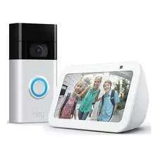 Ring Video Doorbell Portero + Echo Show 5 Alexa Combo