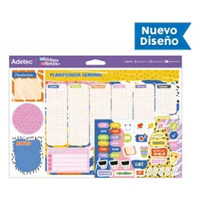Planificador Semanal Diseños Con Sticker Adetec - 430