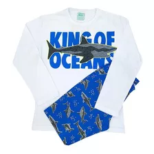 Pijama Menino Longo Brilha Escuro Rei Dos Oceanos Kyly 10a16