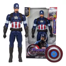 Capitão América Boneco 30 Cm Articulado Luz E Som Vingadores