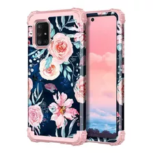 Funda Para Samsung Galaxy A71 5g - Azul Con Flores