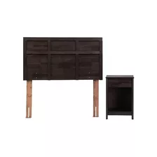 Set Muebles Rosen Respaldo + Velador Robin Madera 