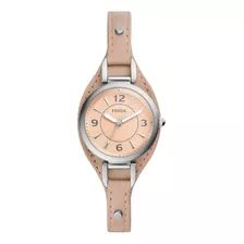 Reloj Fossil Carlie Mujer Cuarzo Es5213 Color De La Correa Coral Claro Color Del Bisel Nude Color Del Fondo Nude