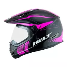 Capacete Helt Cross Vision Shock Preto/rosa