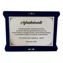 Estojo E Placa De Homenagem Agradecimento Personalizada