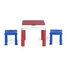 Conjunto Infantil Mesa E Bancos Constru Kids - Fun