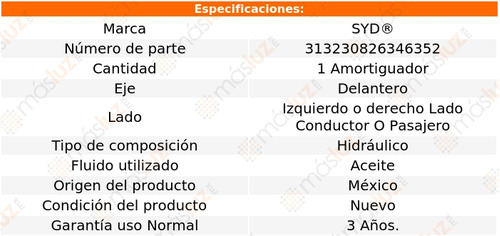 (1) Amortiguador Hid Del Izq/der Renault Duster 11/20 Syd Foto 2