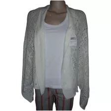 Cardigan Saco Poncho Chal 3 Formas D Uso Tejido Calado Suave