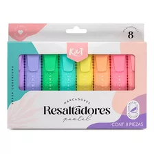 Resaltadores Kiut Pastel X8 Unidades