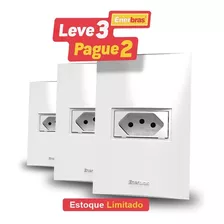 Tomada Beleze Branca 10a Com Placa Kit Com 3 Conjuntos Enerb Cor Branco