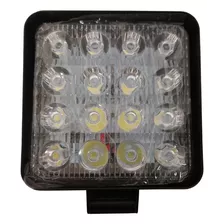 Farol Auxiliar Led 14 Leds 42w Quadrado Preto