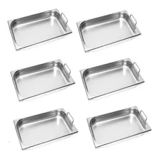 Cuba Gastronomica Gn 1/1 X 100mm Aço Inox Com Alças Kit Com 