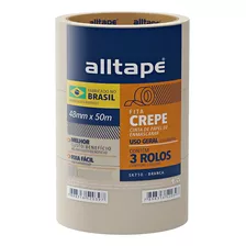 Fita Crepe Larga 48mm X 50m - 3 Rolos - Alltape