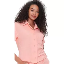 Camisa Tela Plush -talle L - Forever 21