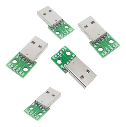 5 X Modulo Adaptador Usb Macho A Dip Alimentación