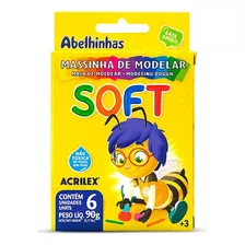 Massa De Modelar Acrilex Soft 06 Cores 90grs