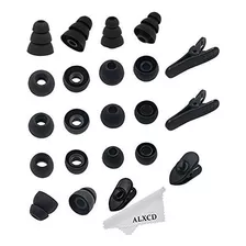 9 Pares De Almohadillas Para Auriculares Y 4 Clips | Negro