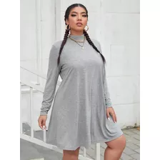 Vestido Gris Claro De Cuello Alto 3xl Unica Pieza