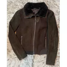 Chaqueta De Piel Armani Exchange Café Para Mujer Talla L