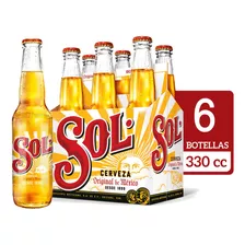 Pack 6 Cerveza Sol Botella 330cc